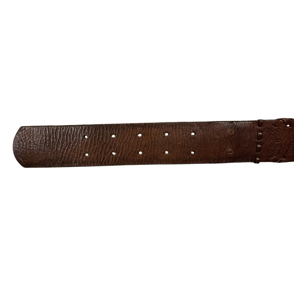 J Crew Genuine Leather Embossed Brown Women's Belt‎ Size L - Picture 6 of 8